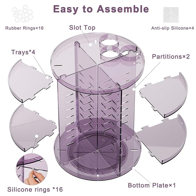 Rotating makeup organizer for vanity,