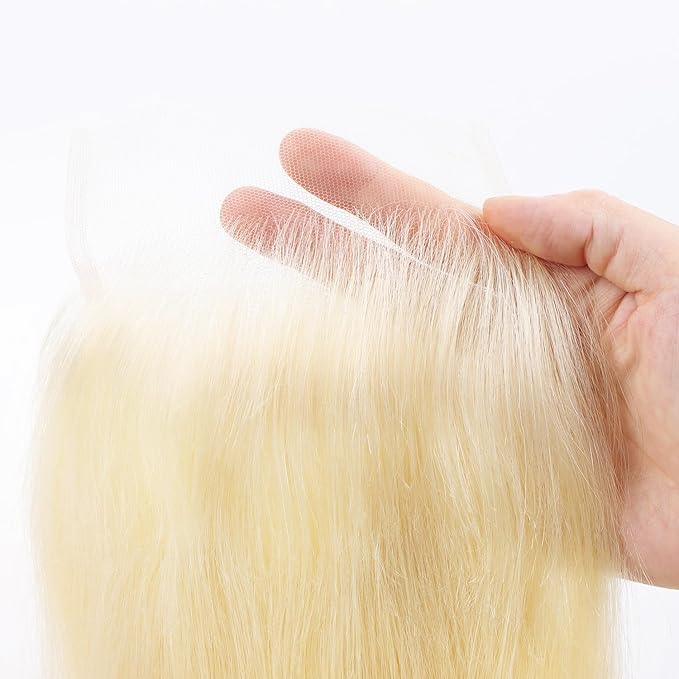 IDN BEAUTY SKINLIKE REAL HD 5X5 Lace Closure Human Hair Scalp-Simulating 0.1mm Ultra Thin HD Closure Pre Bleached Single Knots Pre Plucked Clean Natural Hairlin #613 Blonde ST 18 Inch