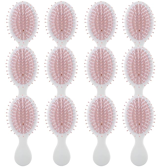 Bridesmaid Proposal Gifts 8pcs Mini Travel Brush bachelorette party accessories Cute hair Brush for Wedding Party Favors for Wedding Party Favors (White, 12pcs)
