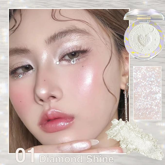 Glitter Sparkly Face Highlighter Makeup Palette Shimmer Radiant 6g