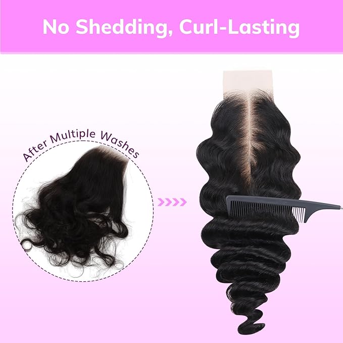 IDN BEAUTY SKINLIKE REAL HD 2X6 Lace Closure Human Hair Scalp-Simulating 0.1mm Ultra Thin HD Closure Pre Bleached Single Knots Pre Plucked Clean Natural Hairlin Natural Black DW 14 Inch