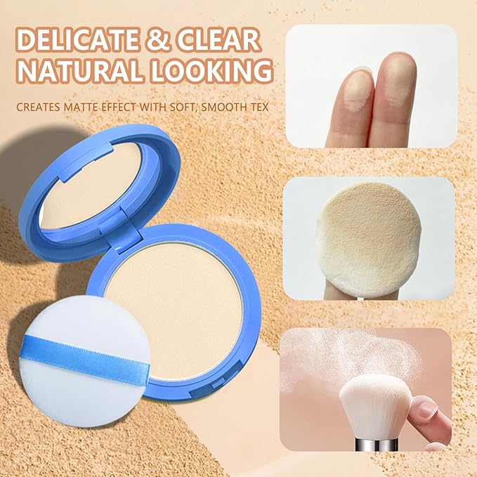 Oil Control Face Pressed Powder,Matte Smooth Flawless Finishing Foundation,0.(NATURAL BEIGE) 35 Oz