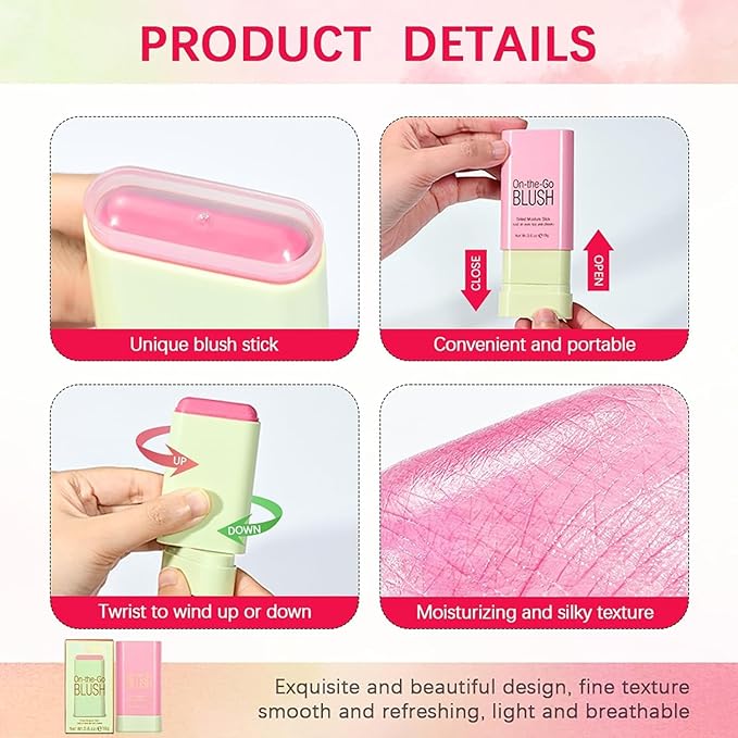 Multi-Use Makeup Blush Stick, Cream Blush Stick, Tinted
