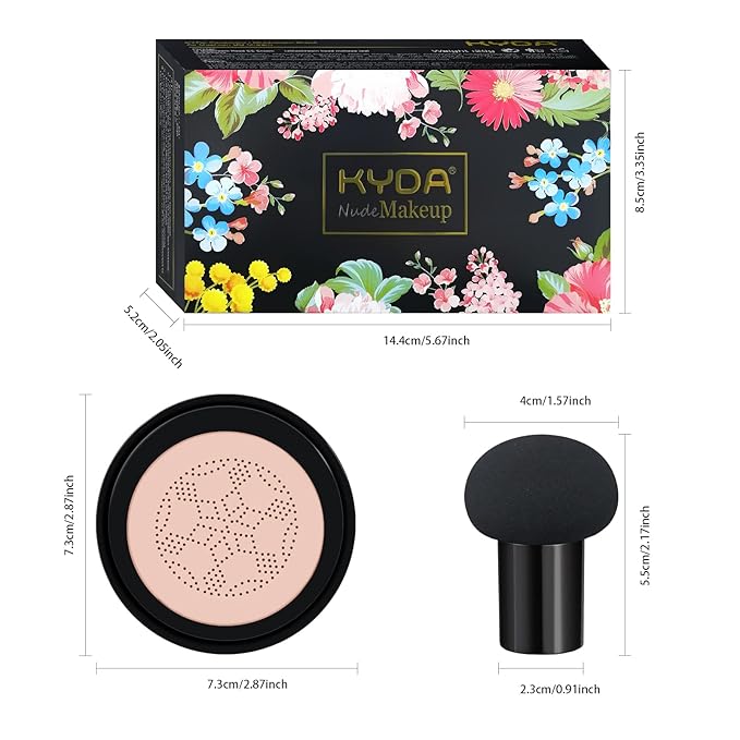 Ownest Mushroom Head Air Cushion BB Cream, Concealer Base Primer-Natural