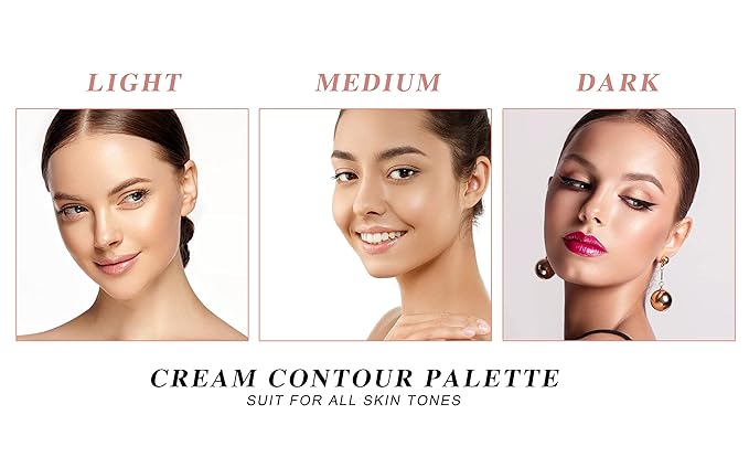 MEICOLY Contour Palette,Shimmer Highly Pigmented Face Powder,Silky Smooth Nude Brown