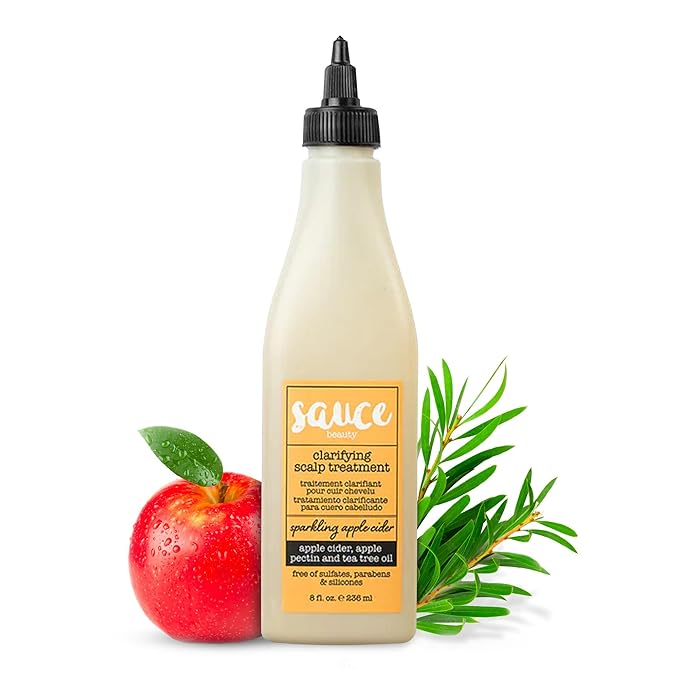 SAUCE BEAUTY Clarifying Scalp Treatment (8 Fl Oz ) Sparkling Apple Cider Scalp & Hair Cleanser, Buildup remover with Apple Cider Vinegar & Tea Tree Oil for Dry, Itchy Scalp, All Hair Types