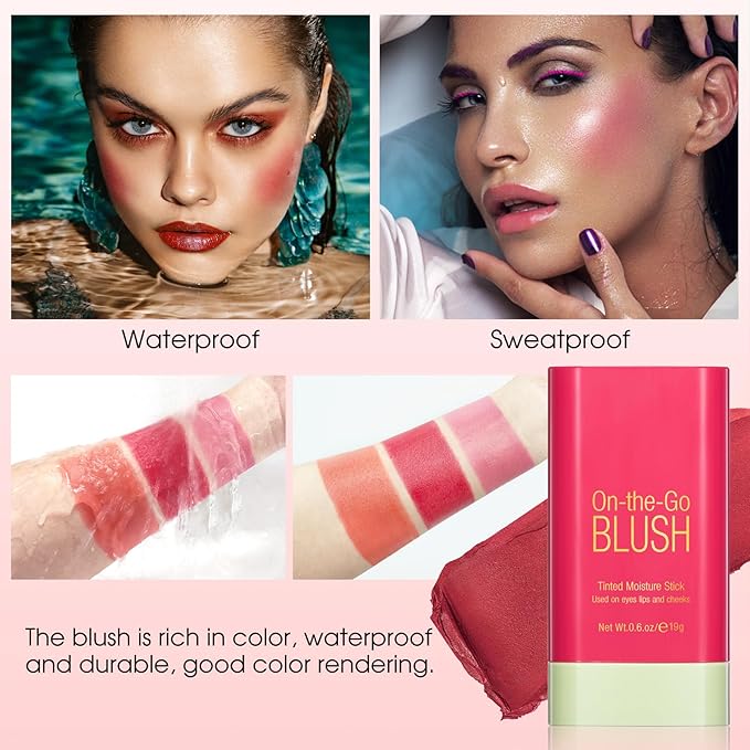 Blush Stick for Cheeks - Cream Makeup Blush