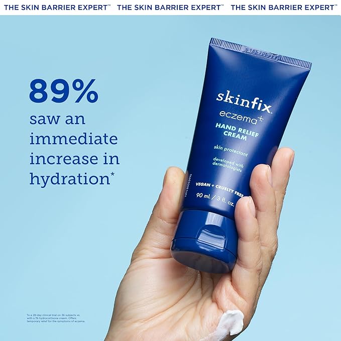 Skinfix Eczema+ Hand Relief Cream: Hydrating Hand Repair Cream to Address Eczema & Dry, Cracked, Sensitive Skin, 3 Fl Oz