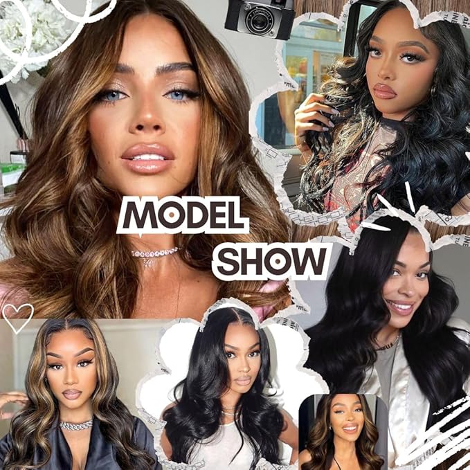 Balayage Brown 4x1 Pre Cut Lace Synthetic Lace Front Wig with Baby Hair Heat Friendly Body Wave Ombre Wig for Women 30 Inch Glueless Ready to Wear Synthetic Hair