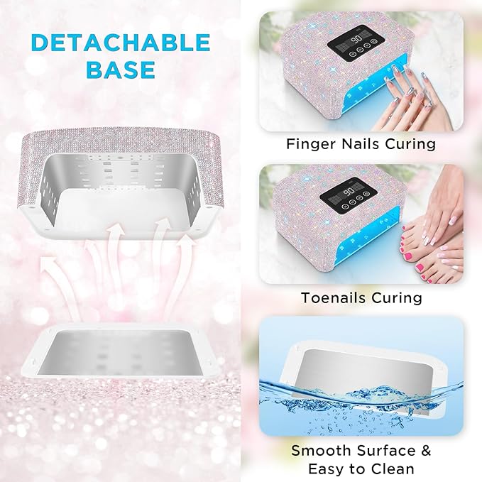 Cordless uv nail lamp, rechargeable