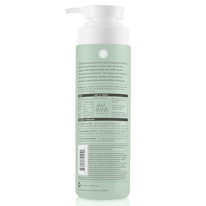 Naturium The Multi-Vitamin Daily Nutrients Body Wash, Hydrating Cleanser, 16.9 oz