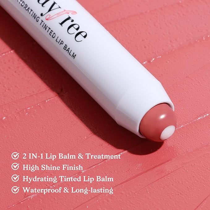 Tinted Lip Balm Plumper, Glossy, Pump Lips, Lightweight, Moisturize & Tint with Jojoba Seed Oil, Vegan Lip Balm Lip Care Present, Garden