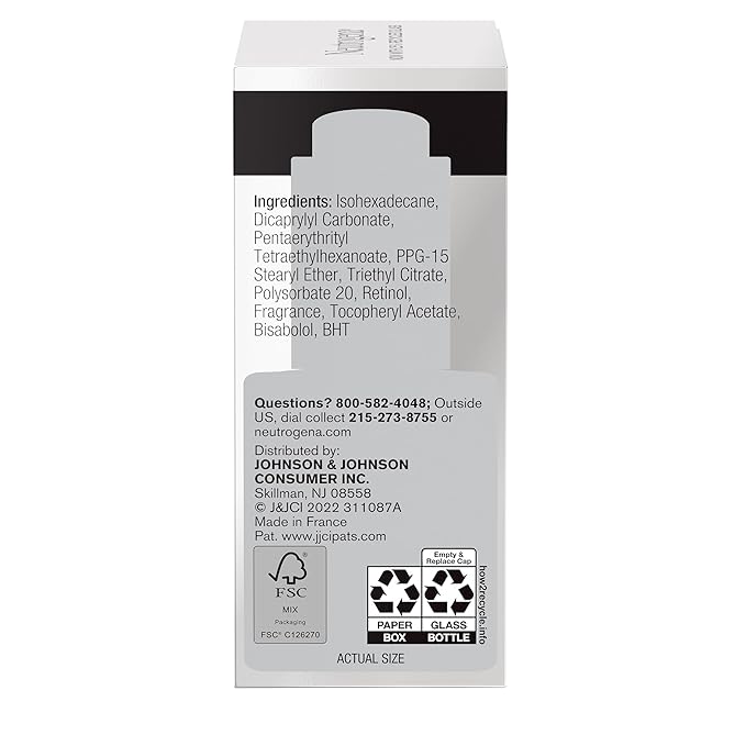 Neutrogena Retinol Face Oil .3% Concentrated, Rapid Wrinkle Repair, Daily Anti-Aging Face Serum to Fight Fine Lines, Deep Wrinkles, & Dark Spots, 1.0 fl. oz
