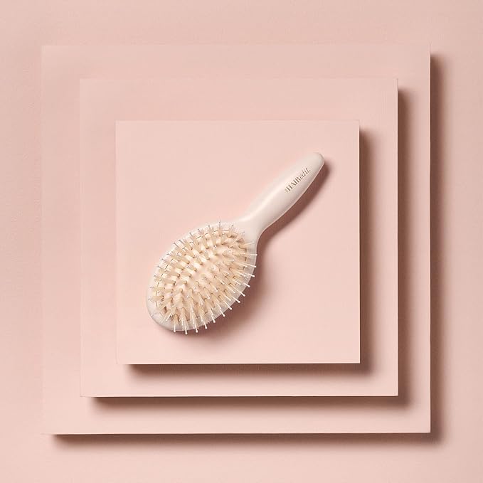 The Hair Edit Finish & Shine Travel Size Boar Bristle Hair Brush Cream