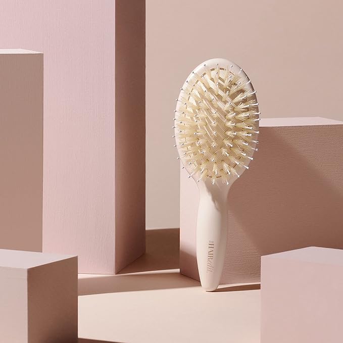 The Hair Edit Finish & Shine Travel Size Boar Bristle Hair Brush Cream