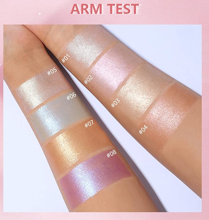 MAEPEOR Face Highlighter Palette 8 Colors Smooth Shimmer (08 Purple)