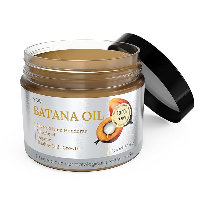 Dr. Sebi 100% Natural, Unrefined and Organic Batana Oil from Honduras for Hair Growth - Enhances Hair Thickness, Prevents Loss for Men & Women