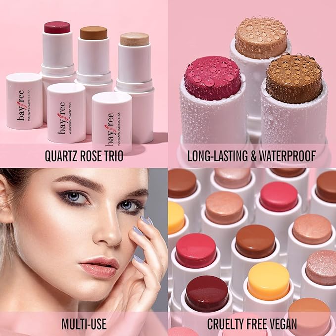 KIMUSE Multi Stick Trio Face Makeup, Cream Blush All Skin