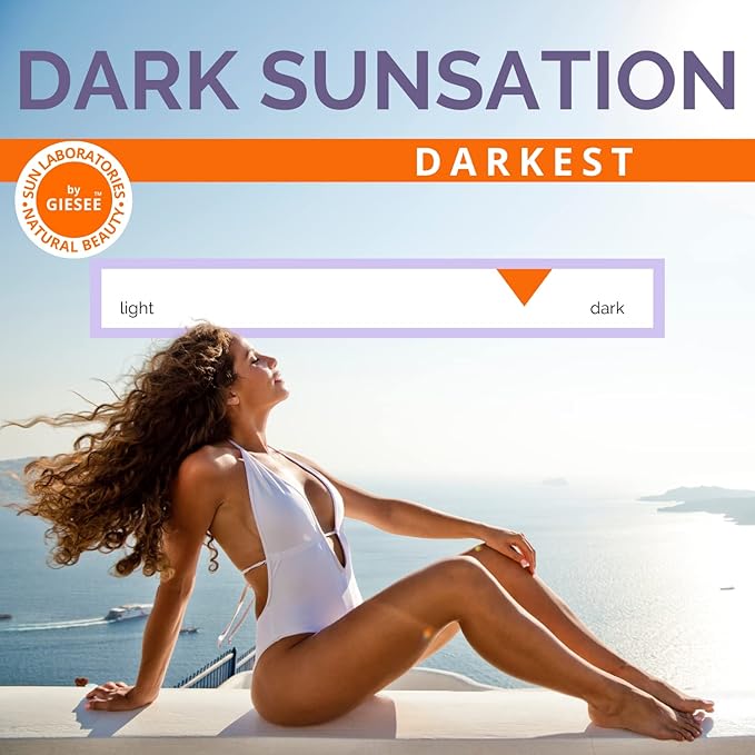 Sun Laboratories By Giesee Dark Sunsation Self Tanning Solution 16 oz - Sun Tanning Lotion, Spray Tan, Tanning Spray, Airbrush Tanning, Sunless Tanner, Self Tanner Spray Mist, Bronzing Spray