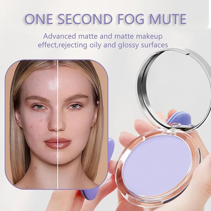 Chillab Lavender Matte Powder,Matte Oil Control Face Pressed Cosmetics (Lavender)