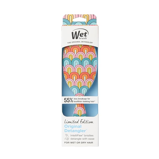 Wet Brush Original Detangler, Rainbow (Sun Days), Ultra-Soft IntelliFlex Bristles Glide Through Tangles, Detangling Hair Brush (Wet & Dry), Women & Men, Limited Edition