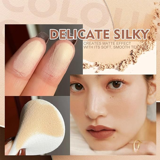 Oil Control Pressed Powder, Matte Smooth Face Setting (IVORY 1#)