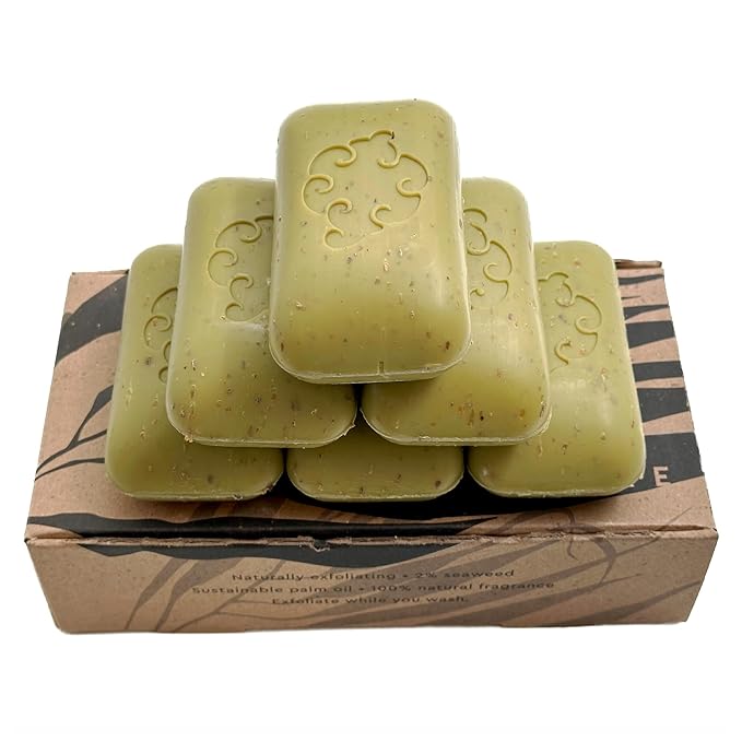 Exfoliating Sea Loofa Soap - Natural Fragrance - Hydrating & Moisturizing Triple-Milled Luxury, 5 oz (Pack of 6)