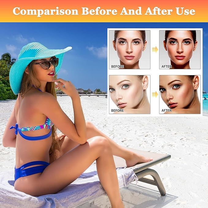 Luxury Intensive Tanning Gel, Natural Tanning Accelerator Lotion, Brown Tanning Gel, Natural Tanning Accelerator Cream Gel, for Sunbeds & Outdoor Sun (2pcs)