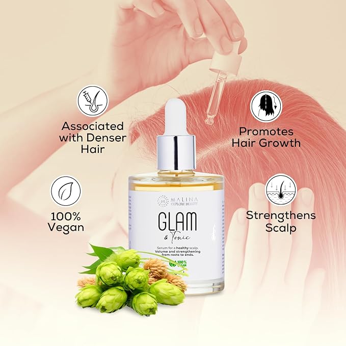 Malina Nourishing Hair & Scalp Serum I Made in Brazil I Full XL size 2 Fl Oz