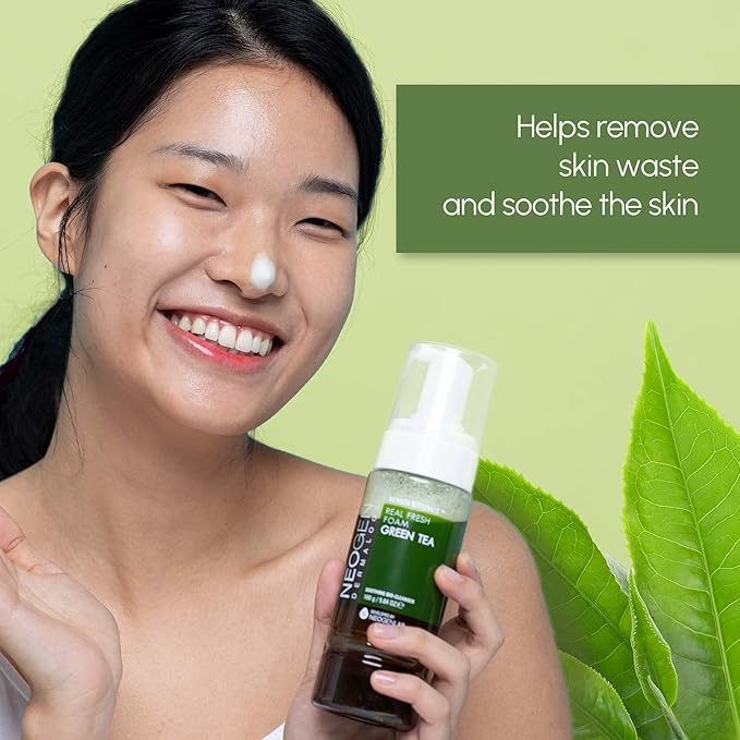 DERMALOGY by NEOGENLAB Real Fresh Foam Cleanser, Green Tea, 5.6 Fl Oz (Pack of 2)