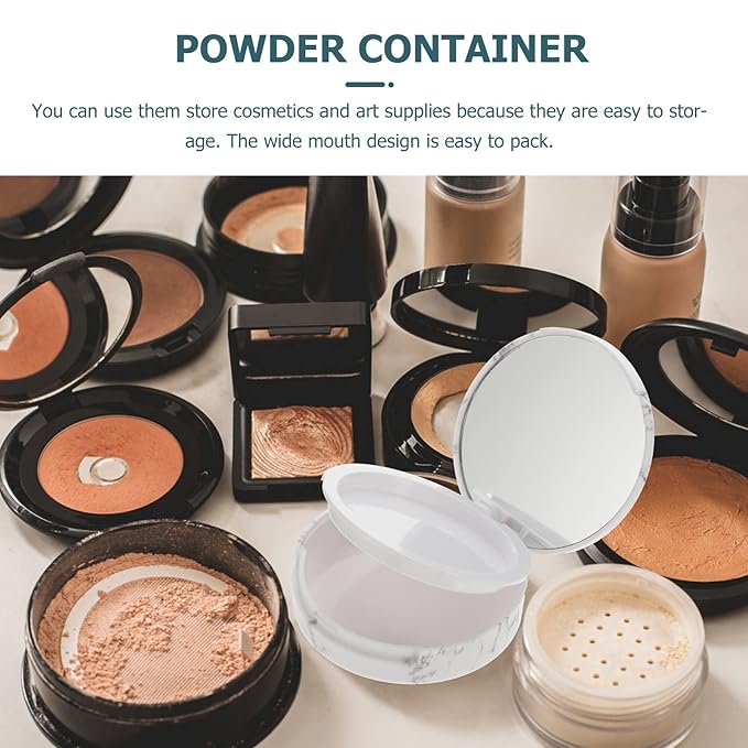 EXCEART Makeup Powder Container Pressed Powder Box 2Pcs