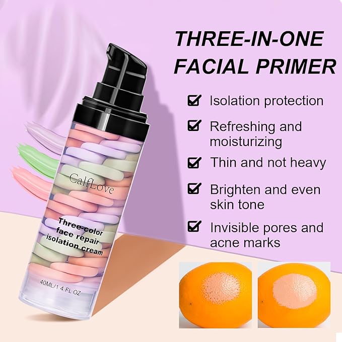 Primer Face Makeup,3 In 1 Isolation Cream,Makeup Primer Primer (1PC)