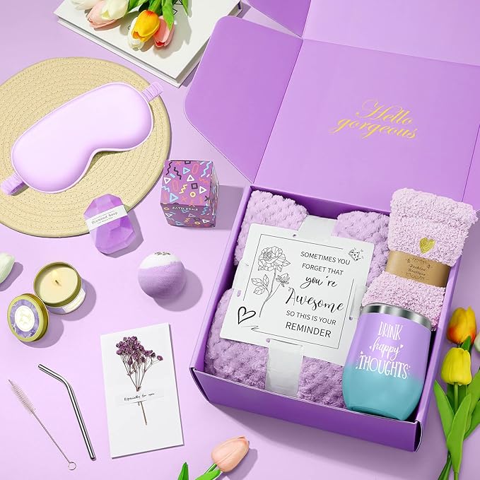 Happy Birthday Gifts for Women Mom Her Friend Sister Wife Grandma, Self Care Gifts Get Well Gifts Unique Relaxing Spa Gift Basket Set, Mothers Day Gifts for Mom Wife Grandma Daughter Friends Sister