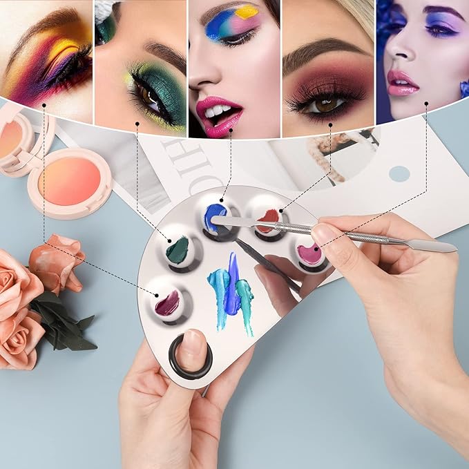 Makeup Mixing Palette, Premium Stainless Steel Cosmetic Makeup