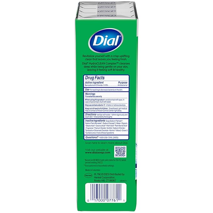 Dial Antibacterial Bar Soap, Refresh & Renew, Mountain Fresh, 4 oz, 32 Bars