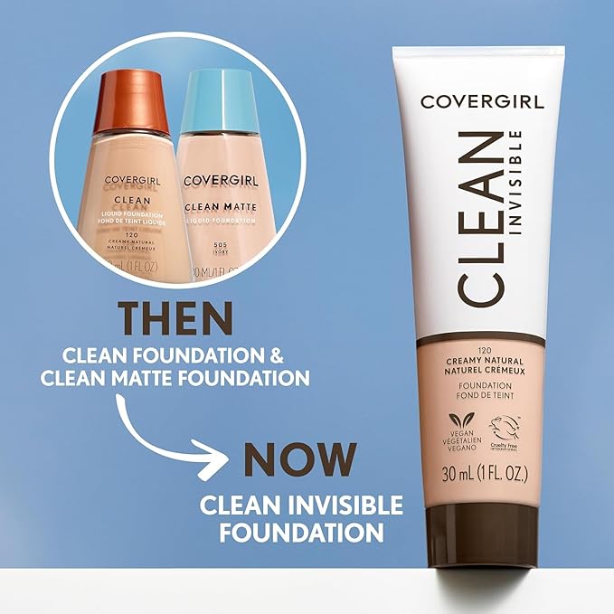 COVERGIRL Clean Matte Liquid Foundation, Deep Golden 570, Pack of 1