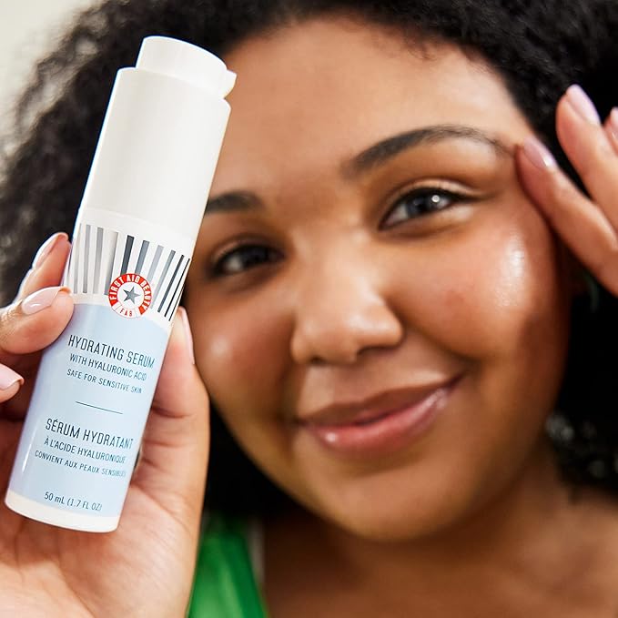 First Aid Beauty - Hydrating Serum with Hyaluronic Acid, Provides 24 Hours of Hydration, Lightweight Formula with Squalane & Colloidal Oatmeal, Safe for Sensitive Skin, 1.7 oz