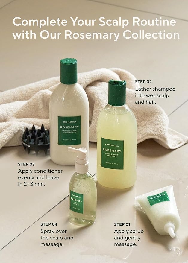 AROMATICA Rosemary Scalp Strengthening Enhancer Duo Set - Scalp Serum For Hair Growth & Itchy Scalp Treatment with Rosemary Oil | Dandruff Treatment And Oily Scalp Moisturizer, Mothers day gifts