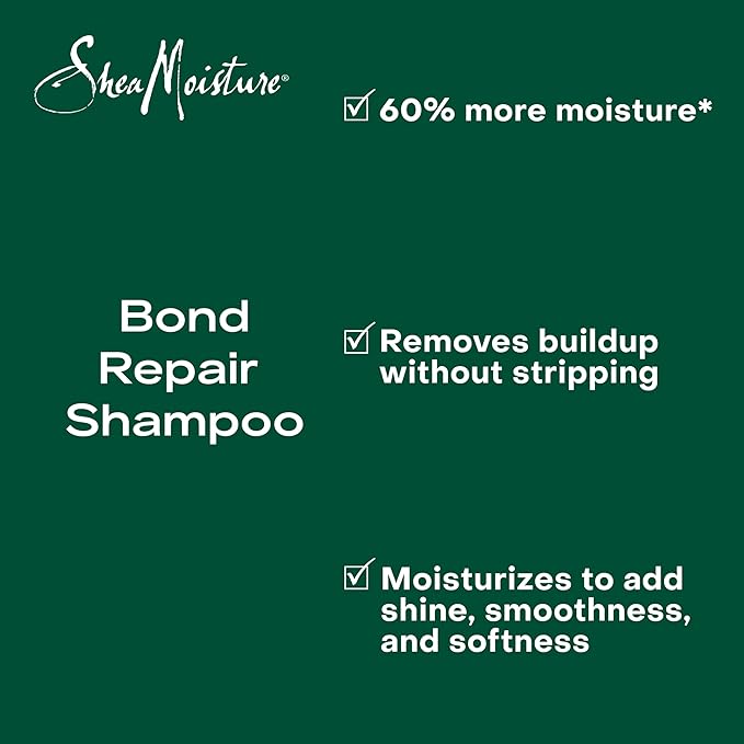 SheaMoisture Bond Repair Shampoo Amla Oil Deeply Cleanses and Removes Build Up to Repair Hair Bonds with Hydroplex Technology and Amla Oil with Restorative HydroPlex Infusion 13fl oz