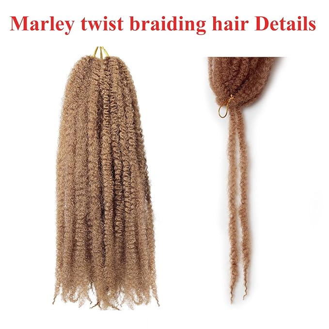 Marley Twist Braiding Hair 18 Inch 8 Packs โ Long-Lasting Marley Hair, Fluffy&Tangle-Free Cuban Twist Hair for Braiding, Natural Look Synthetic Spring Afro Kinky Twist Hair Extensions (27)