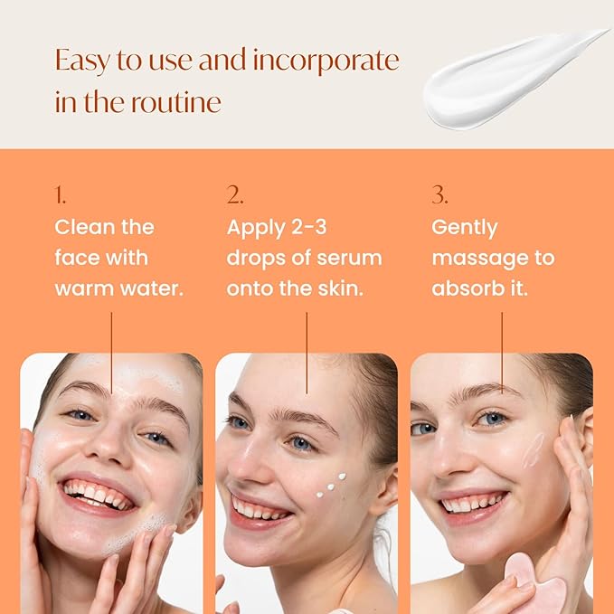PLANTIFIQUE Korean Vitamin C Face Massage Serum β Hydrating Anti-Aging Collagen & Peptides Formula β Perfect for Gua Sha Facial Massage & Even Skin Tone Glow