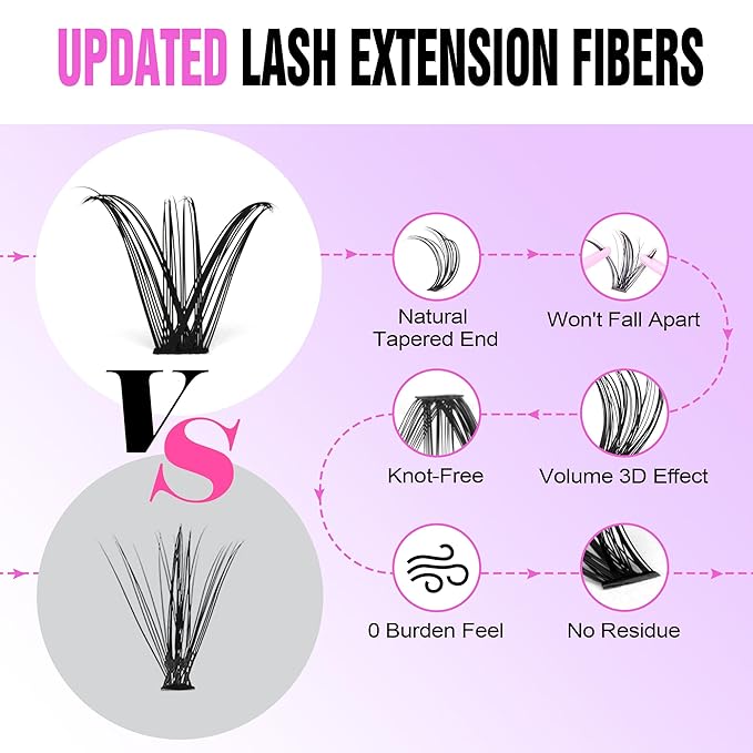 Pawotence Lash Clusters 280pcs Individual Lashes 30D 40D Cluster Eyelash Extensions 9-16mm Eyelash Clusters Lash Extensions for Self Application (30D&40D, 0.07D, 9-16mm)