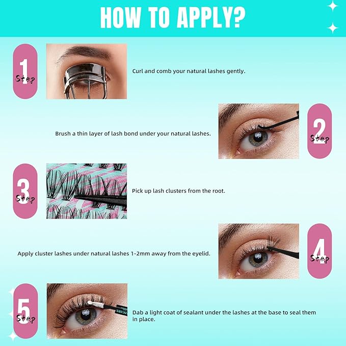 Lash Clusters Wispy 280PCS Eyelash Extension 70D Cluster Lashes Individual Lashes DIY Lash Extension Natural Look Cluster Eyelash Extensions Soft False Eyelashes at Home for Beginners(12mm)