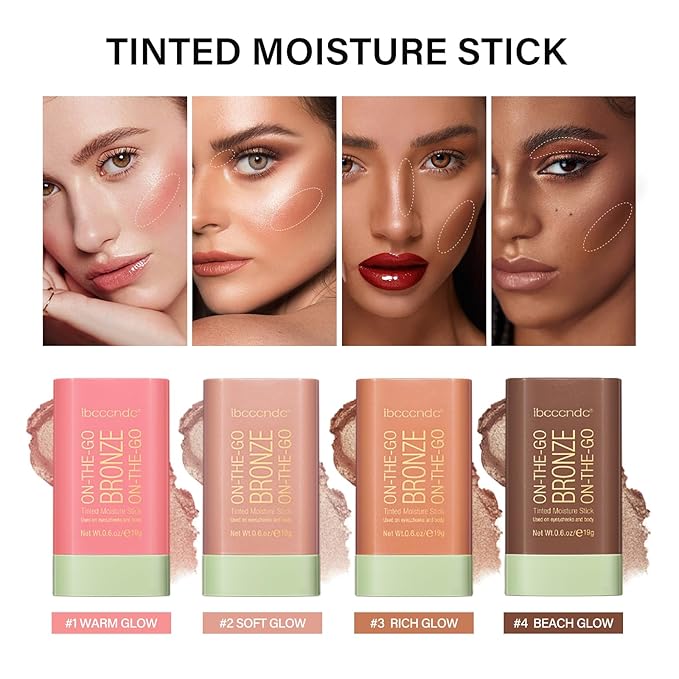 MEICOLY Cream Bronzer Stick, Natural Highlight Contour Makeup,Face