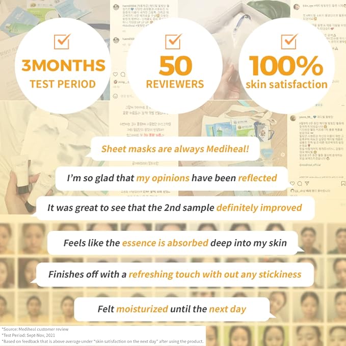 Mediheal Official Best No.1 Korean Sheet Mask - EGT Ampoule Face Mask 10 Sheets For Intensely Nourishing Firming Moisturizing with Retinal, Peptides, Collagen For All Skin Types Value Sets