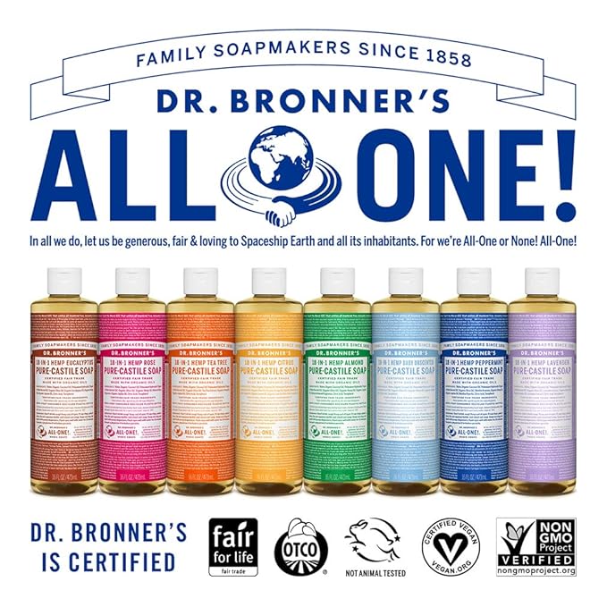 Dr. Bronner's - Pure-Castile Liquid Soap (Lavender, 16 ounce, 2-Pack) - Made with Organic Oils