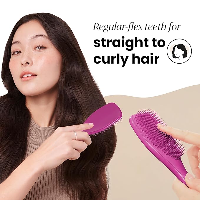 Tangle Teezer Ultimate Detangler Brush for Wet & Dry Hair, Eliminates Knots & Reduces Breakage for All Hair Types, Electric Raspberry