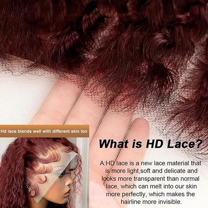 13x6 Bob Wig Human Hair Reddish Brown Water Wave HD Lace Front Wigs Human Hair Pre Plucked 180% Density Glueless Frontal Wigs Human Hair Bleached Knots Color #35 Short Curly Bob Wigs for Women 12 Inch