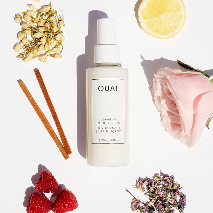 OUAI Leave In Conditioner & Heat Protectant Spray - Prime Hair for Style, Smooth Flyaways, Add Shine and Use as Detangling Spray - No Parabens, Sulfates or Phthalates (4.7 oz)