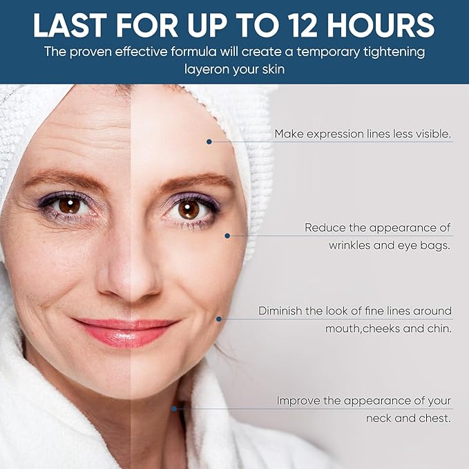 Instant Face Lift Serum, 2-Minute Temporary Skin Lifting & Tightening Serum for Women with Plant Extract, Visibly Firming Loose Sagging Skin for Face and Neck